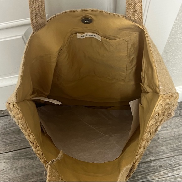 NWT $149 Salt + Umber Isla Natural Jute Seashell Tote Beach Bag Handmade Purse - Picture 12 of 15